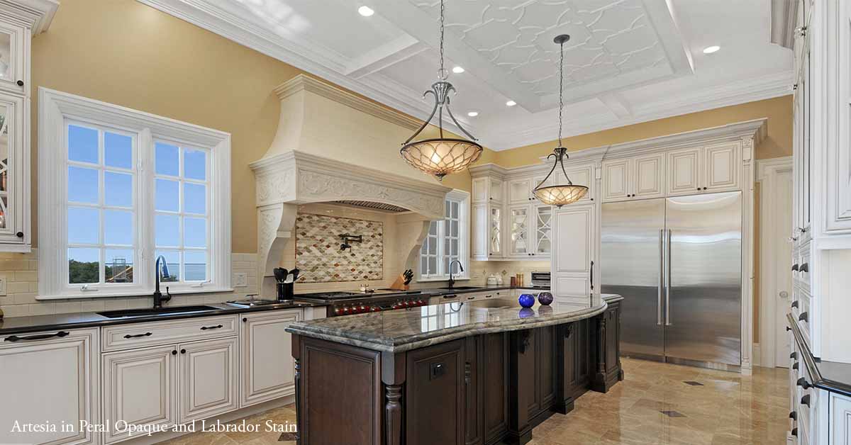Artesia breathtaking, traditional kitchen with contrasting colors.